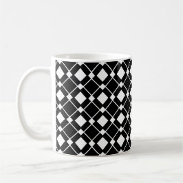 Schwarz-Weiß-Diamanten - Lozenge Muster Kaffeetasse