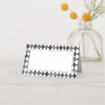 Schwarz-Weiß-Diamantmuster-Platzkarte