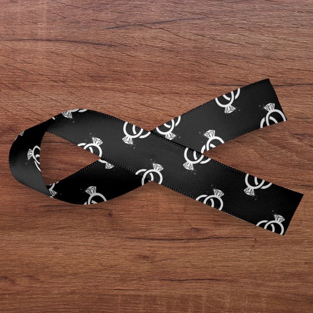 Schwarz-Weiß-Diamantring-Muster Satinband (Von Creator hochgeladen)