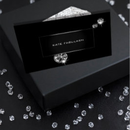 Schwarz-weiß Diamond Fashion Stylist Beauty Visitenkarte