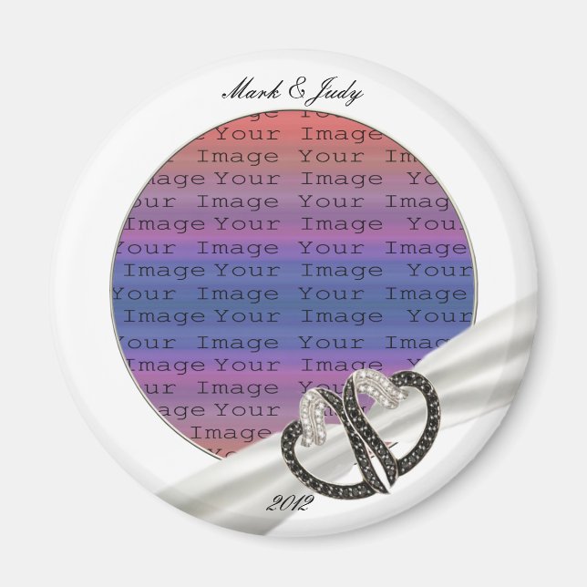 Schwarz & Weiß Diamond Hörmagnet Magnet (Vorne)