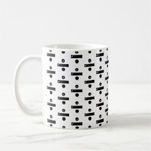 Schwarz-Weiß "Divide" Mathe Symbol Lino Schnitt Kaffeetasse