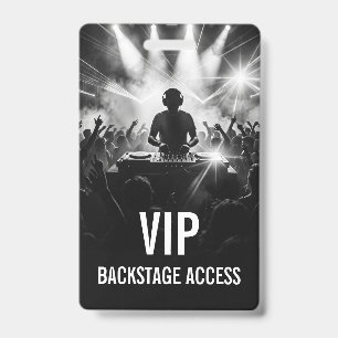 Schwarz-Weiß-DJ-Party-Konzert-VIP-Access-Event Ausweis