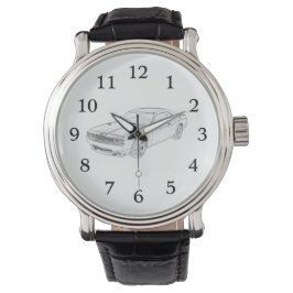 Schwarz-Weiß-Dodge-Kugelstift Zeichnend Armbanduhr