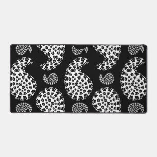 Schwarz-Weiß-Dog Paisley Print Schreibtischunterlage