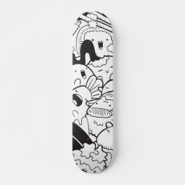 Schwarz-Weiß-Doodle  Skateboard