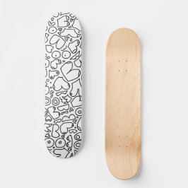 Schwarz-Weiß-Doodle Skateboard