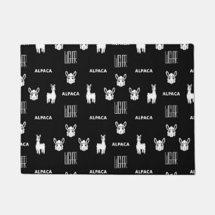 Schwarz-Weiß-Doormat Alpaca von Wighar Fußmatte