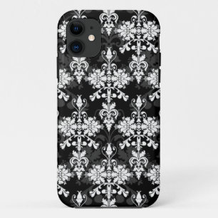 Schwarz-Weiß-Doppel-Damaskus iPhone 11 Hülle