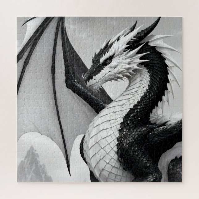 Schwarz-weiß-Drache (Vertikal)