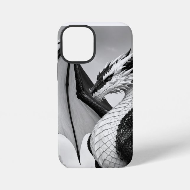 Schwarz-weiß-Drache iPhone 12 Mini Hülle (Rückseite)