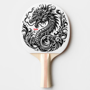 Schwarz-Weiß-Drache Personalisiert Tischtennis Schläger
