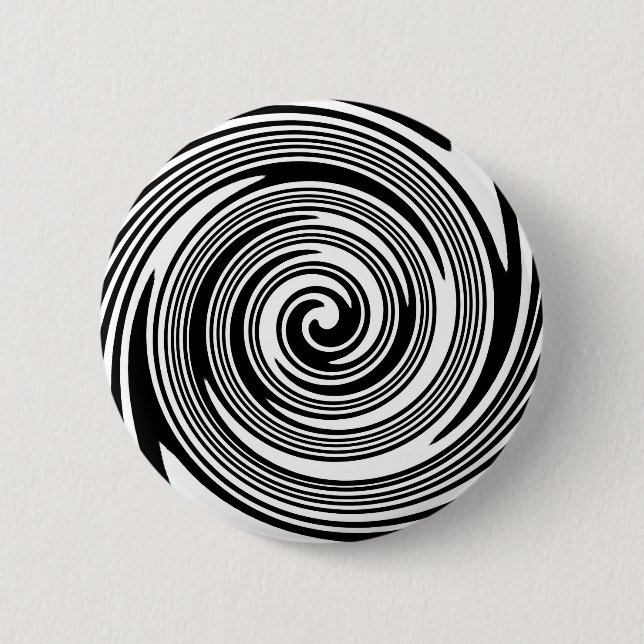 Schwarz-Weiß-Drehmuster Button (Vorderseite)