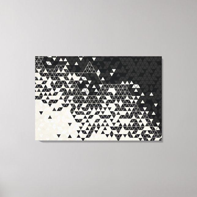 Schwarz-Weiß-Dreieck-Muster Canvas drucken Leinwanddruck (Vorderseite)