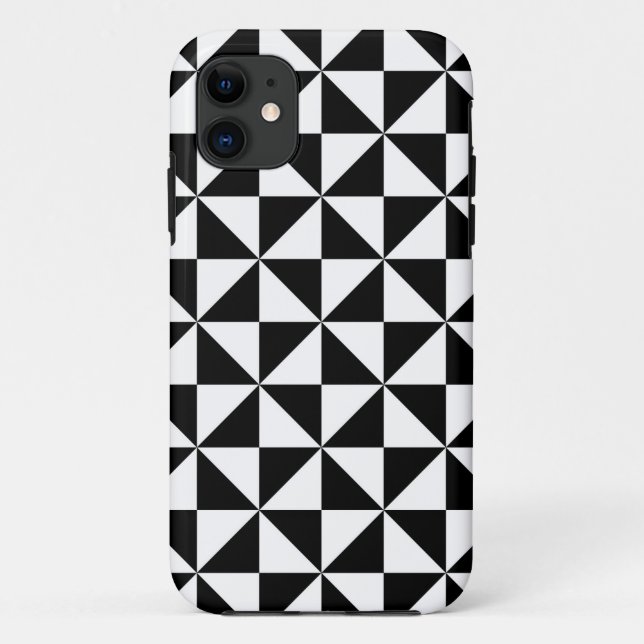 Schwarz-Weiß-Dreieck-Muster Case-Mate iPhone Hülle (Rückseite)