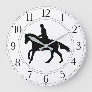 Schwarz-Weiß-Dressur Große Wanduhr
