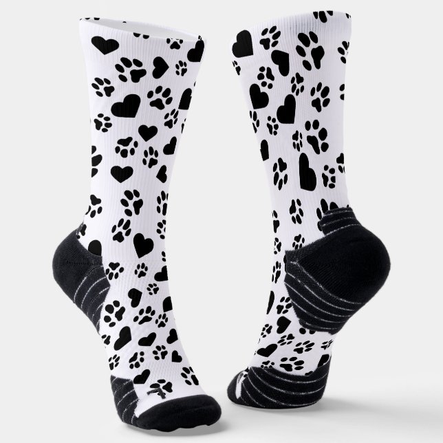 Schwarz-Weiß-Druck-Mustersocken Socken (Gewinkelt)