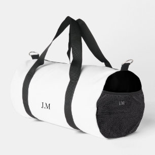 Schwarz-Weiß-Duo Vollfarbeninitialen Name Duffle Bag