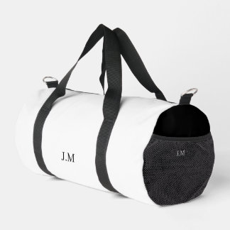 Schwarz-Weiß-Duo Vollfarbeninitialen Name Duffle Bag