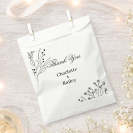 Schwarz-Weiß-Ecke Floral Boho Hochzeit Geschenktütchen