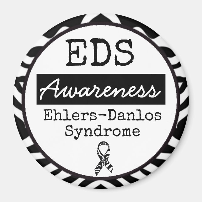 Schwarz-Weiß-Ehlers-Danlos-Syndrom EDS Magnet (Vorne)
