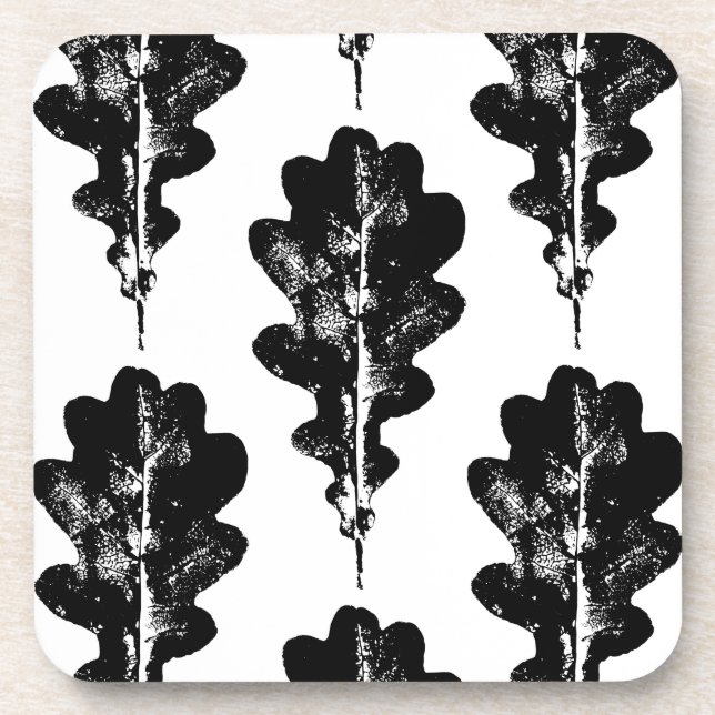 Schwarz-Weiß-Eichenholz Getränkeuntersetzer (Vorderseite)