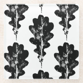 Schwarz-Weiß-Eichenholz Glasuntersetzer