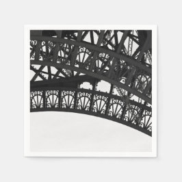 Schwarz-Weiß-Eiffelturm-Bogenpapier Napkins Serviette