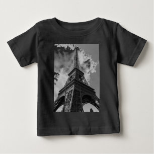 Schwarz-Weiß-Eiffelturm in Paris Baby T-shirt