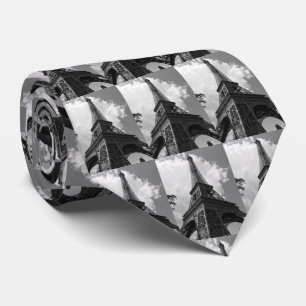Schwarz-Weiß-Eiffelturm in Paris Krawatte