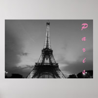 Schwarz-Weiß-Eiffelturm in Paris Nacht