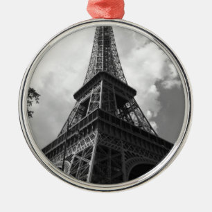 Schwarz-Weiß-Eiffelturm in Paris Ornament Aus Metall