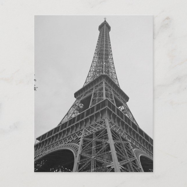 Schwarz-Weiß-Eiffelturm in Paris Postkarte (Vorderseite)