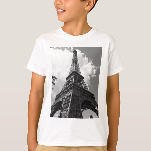 Schwarz-Weiß-Eiffelturm in Paris T-Shirt (Vorderseite)