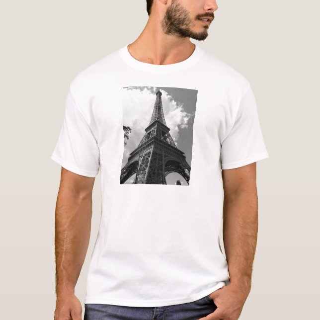 Schwarz-Weiß-Eiffelturm in Paris T-Shirt (Vorderseite)
