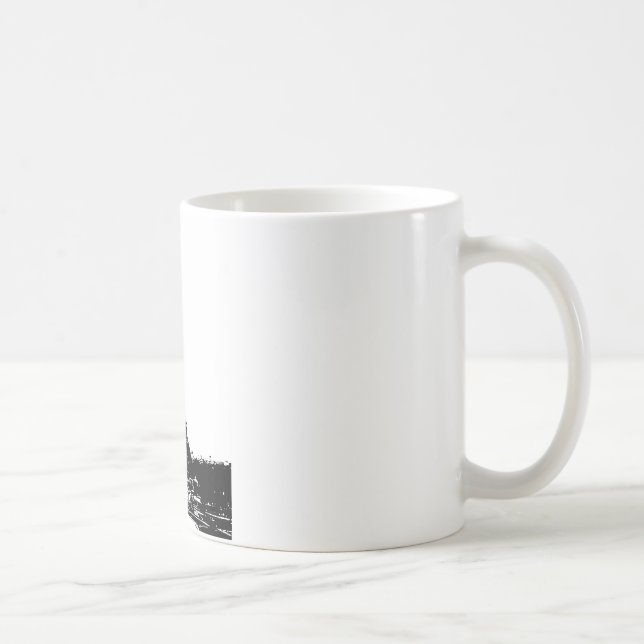Schwarz-Weiß-Eiffelturm Kaffeetasse (Rechts)