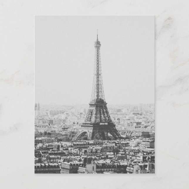 Schwarz-Weiß-Eiffelturm Paris Fotografie Postkarte (Vorderseite)
