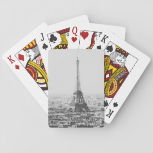 Schwarz-Weiß-Eiffelturm Paris Fotografie Spielkarten