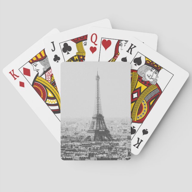 Schwarz-Weiß-Eiffelturm Paris Fotografie Spielkarten (Rückseite)