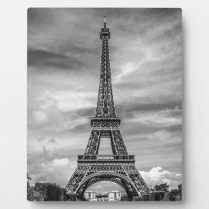 Schwarz & Weiß Eiffelturm Paris Frankreich Fotoplatte