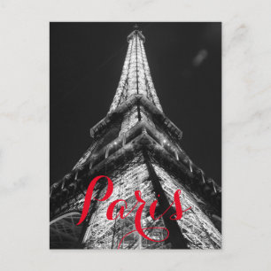 Schwarz & Weiß Eiffelturm Paris Frankreich Klassis Postkarte