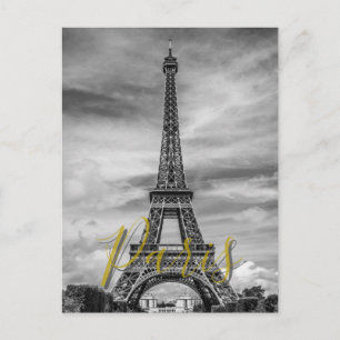 Schwarz-Weiß-Eiffelturm Paris Frankreich Postkarte