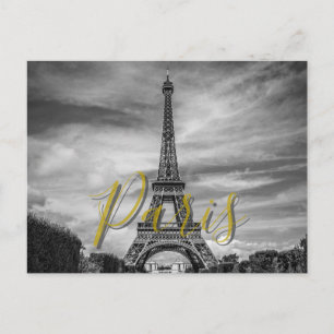 Schwarz-Weiß-Eiffelturm Paris Frankreich Postkarte