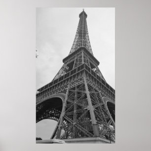 Schwarz-weiß Eiffelturm Paris Poster