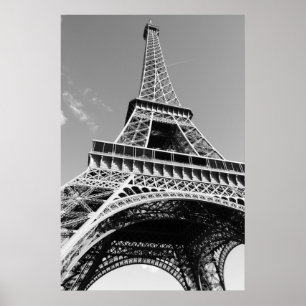 Schwarz & Weiß Eiffelturm Paris Romantik Stadt Poster