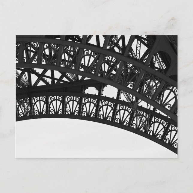 Schwarz-Weiß-Eiffelturm - Postkarte - Paris (Vorderseite)