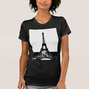 Schwarz-Weiß-Eiffelturm T-Shirt