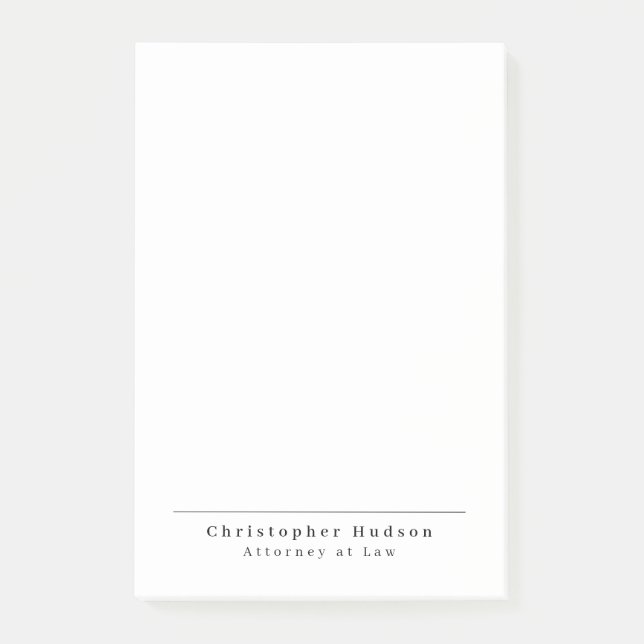 Schwarz-weiß Einfach Schlicht Minimalistisch Post-it Klebezettel (Vorderseite)