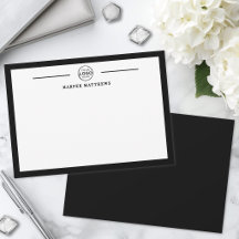 Schwarz-Weiß-einfache Firmenlogo-Briefpapier