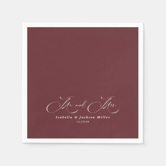 Schwarz/Weiß Einfache Minimalistische Hochzeit Serviette